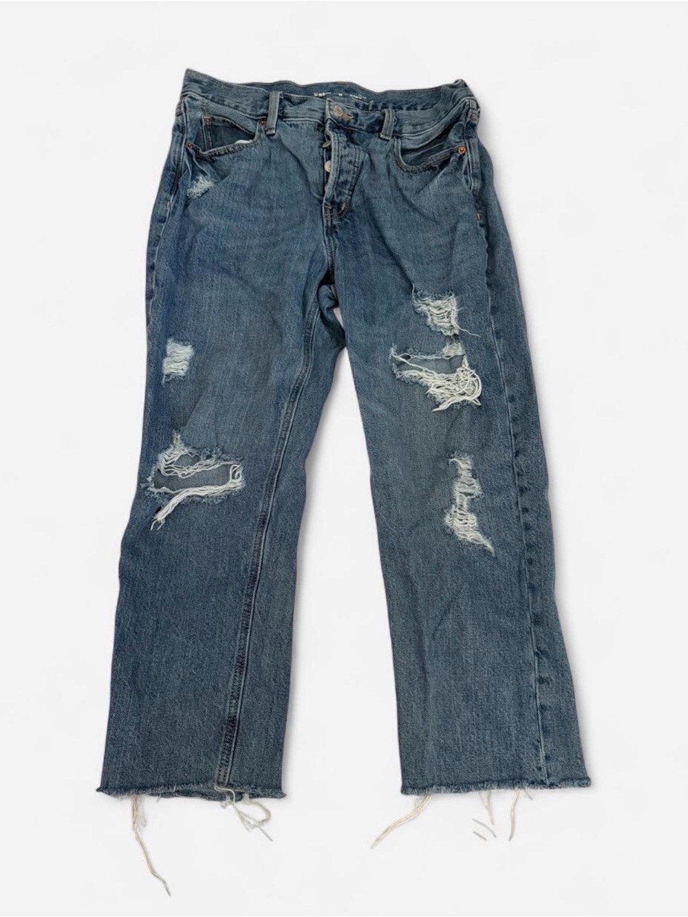 Grunge Baggy Distressed Blue Denim Jeans